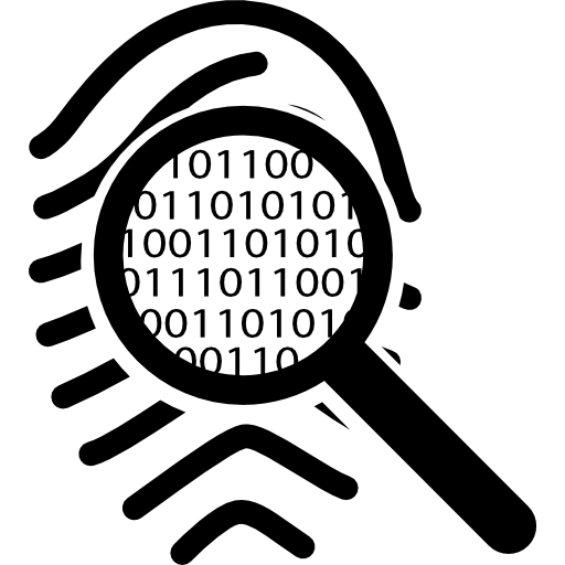 affichage d'une empreinte digitale comme du code binaire Icône gratuit