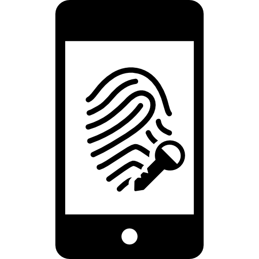 opción de seguridad del escáner de huellas dactilares móvil icono gratis
