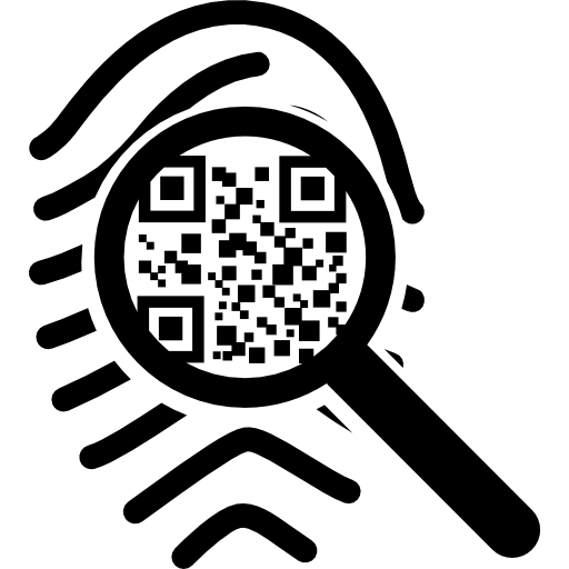 escaneo de código qr en una huella digital icono gratis