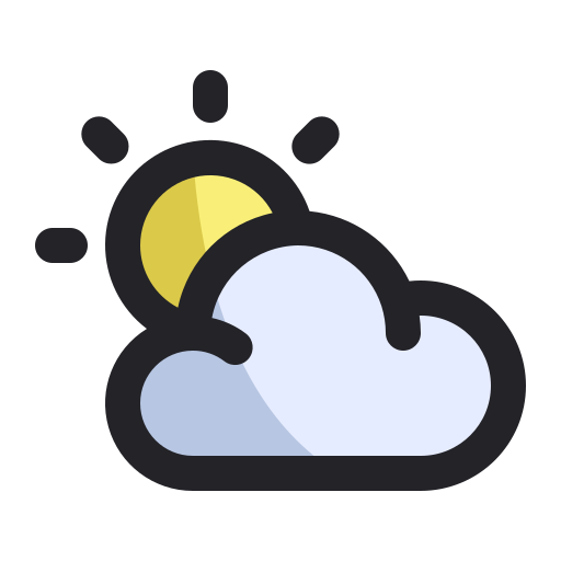 Clouds and sun Generic Outline Color icon