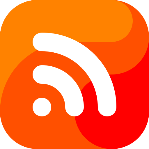 RSS icon(orange circle with wifi mark tilted 45 degrees)