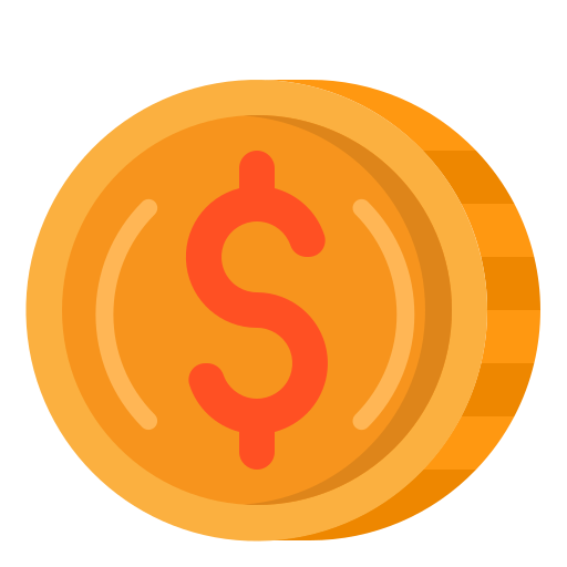 Dollar coin srip Flat icon