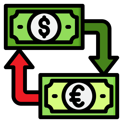 Money exchange srip Lineal Color icon