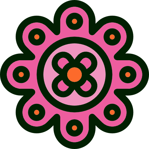 Flower Detailed Rounded Lineal color icon