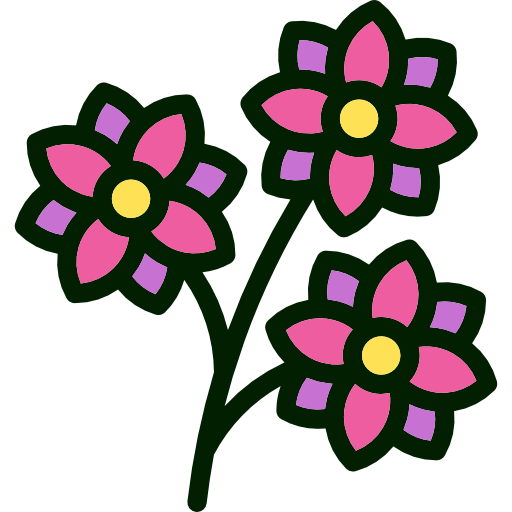 Flower Detailed Rounded Lineal color icon