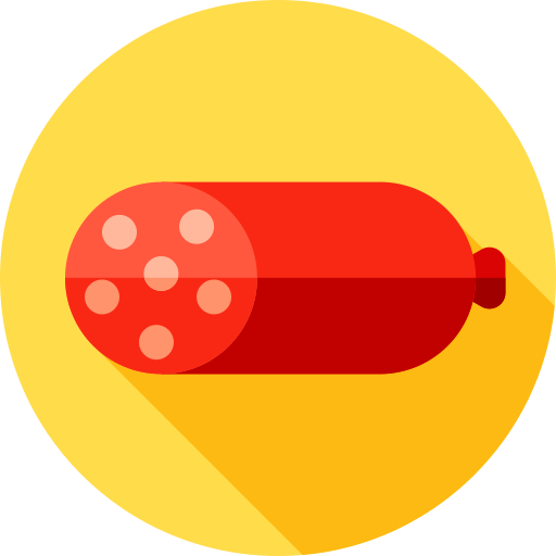 Salami Flat Circular Flat Icon