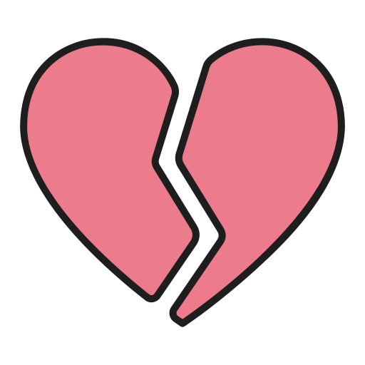 Broken heart Generic Outline Color icon