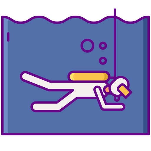 Scuba diving Flaticons Lineal Color icon