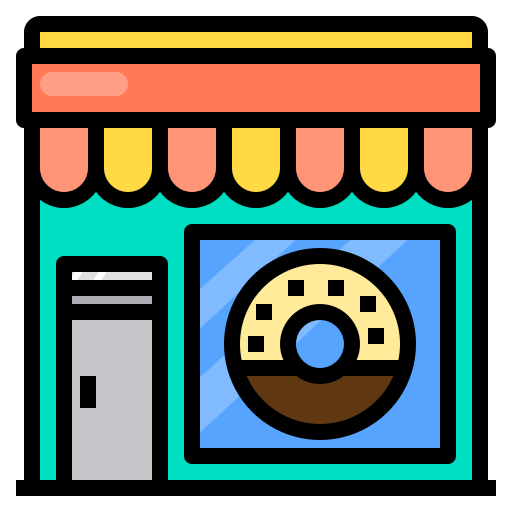 tienda de donas icono gratis