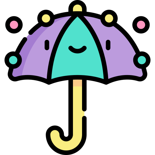 Umbrella Kawaii Lineal color icon