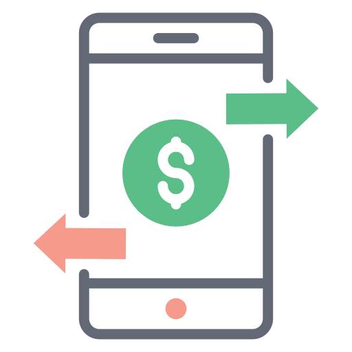 transferencia móvil icono gratis