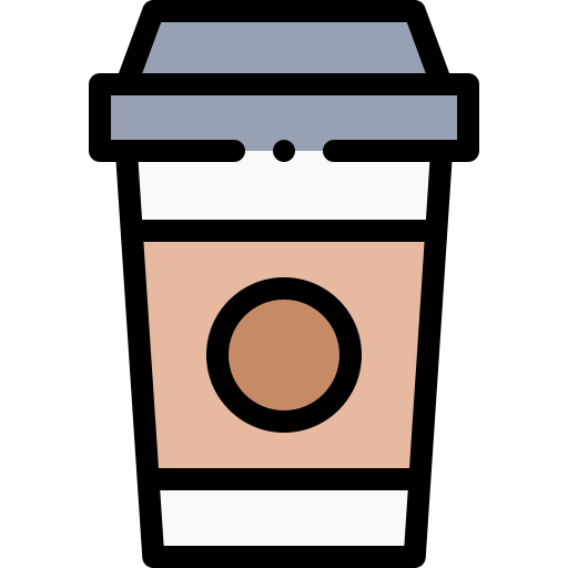 Coffee Detailed Rounded Lineal color icon