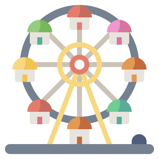 Ferris wheel Surang Flat icon