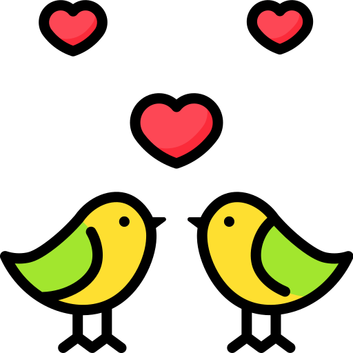 pájaros del amor icono gratis