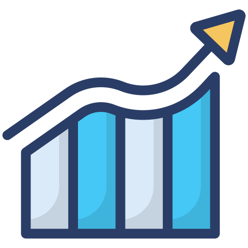 tabla de crecimiento icono gratis