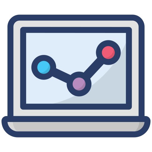 analítica en línea icono gratis