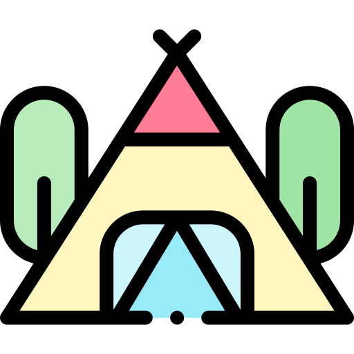 Tent Detailed Rounded Lineal color icon