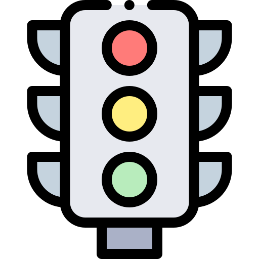 Traffic light Detailed Rounded Lineal color icon