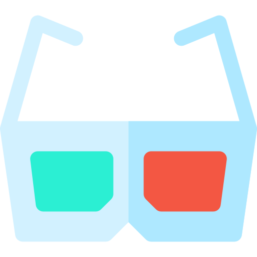 3d Glasses Basic Rounded Flat Icon