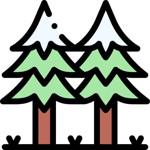 Trees Detailed Rounded Lineal color icon