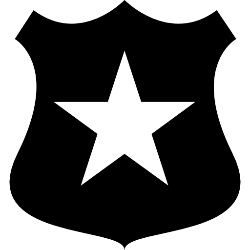 bouclier de police avec un symbole étoile Icône gratuit