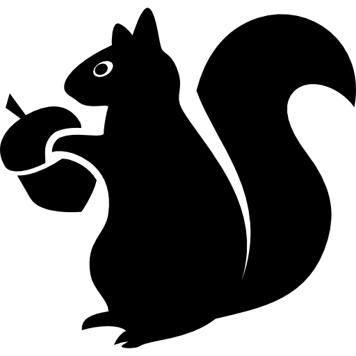 Écureuil avec gland Icône gratuit