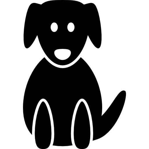 silhouette de chien en position assise Icône gratuit
