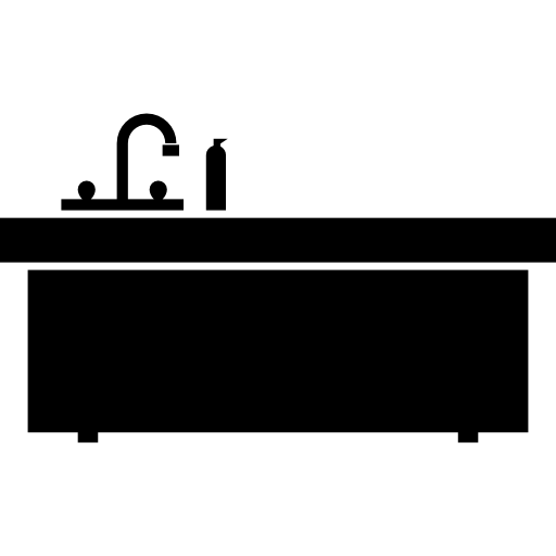 Évier de cuisine avec silhouette de robinet Icône gratuit