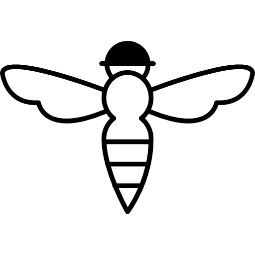 abeja con contorno de picadura icono gratis