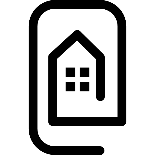 Прямоугольный контур с домиком бесплатно иконка