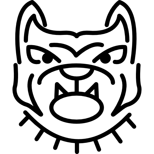 contorno de cara de bulldog enojado icono gratis