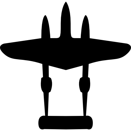 forma de avión negro icono gratis