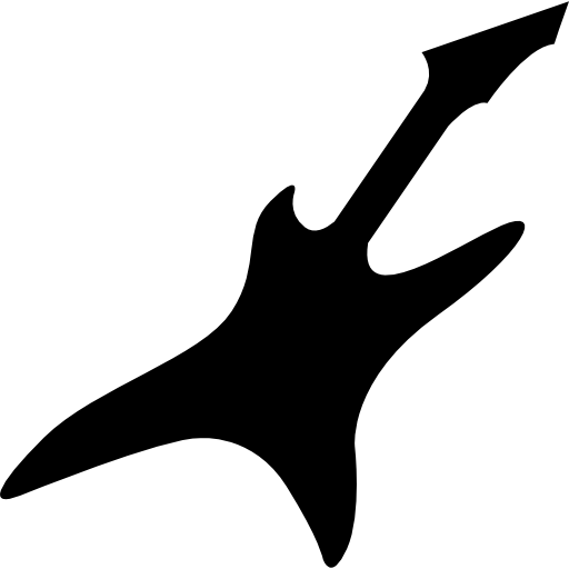 silhouette de forme noire de guitare électrique Icône gratuit