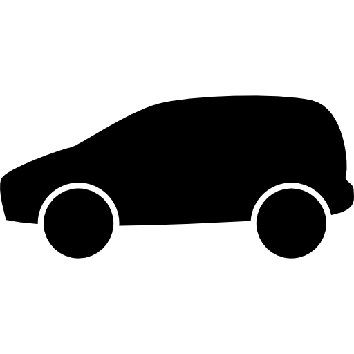 vue de côté de silhouette noire de voiture Icône gratuit