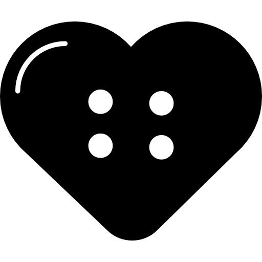 Heart shaped button for clothes icon