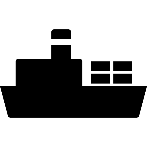 navire avec la silhouette de la cargaison Icône gratuit