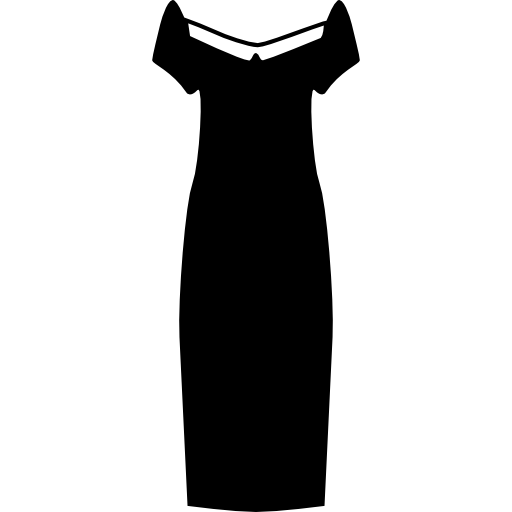 vestido negro largo femenino icono gratis