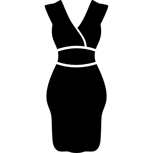 vestido femenino sexy en negro icono gratis