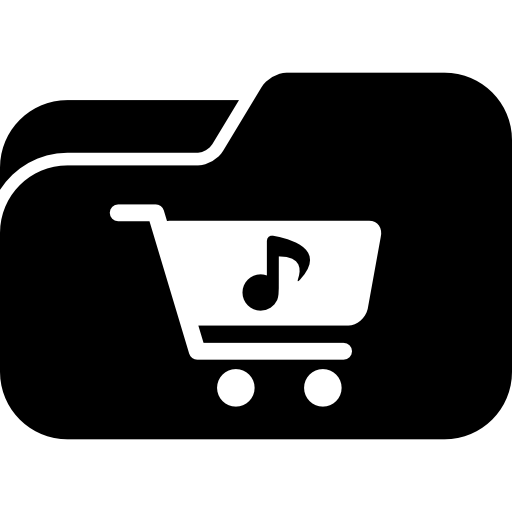 carpeta de música del carrito de compras icono gratis