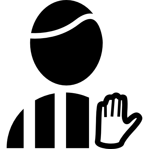 Árbitro de fútbol con señal con la mano icono gratis