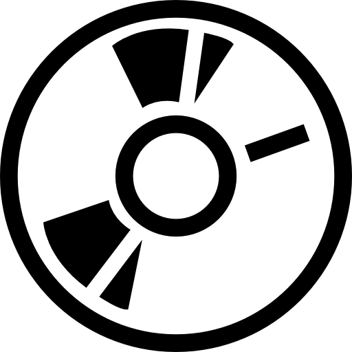 disque de musique avec des détails noirs Icône gratuit