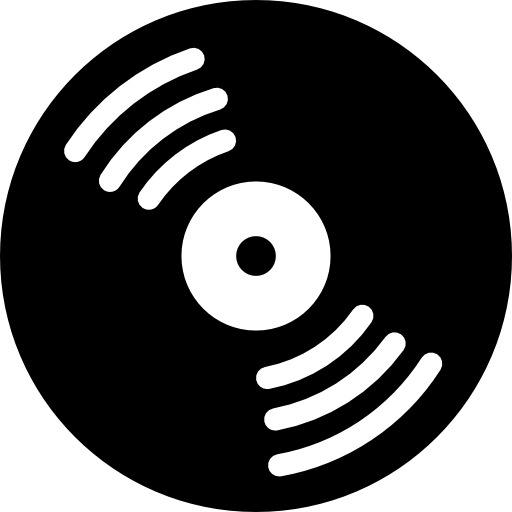 disque de musique avec détails blancs Icône gratuit