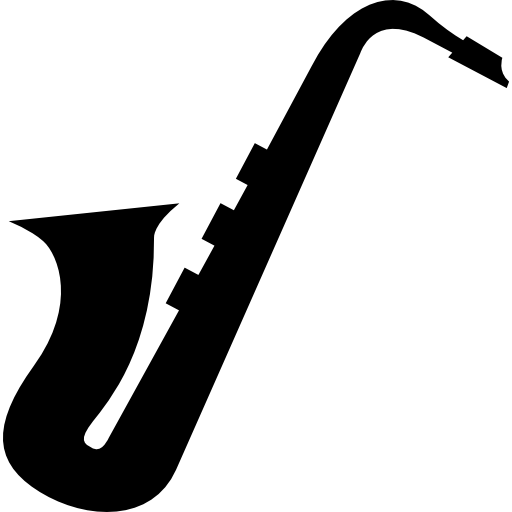 silhouette vue côté saxophone Icône gratuit