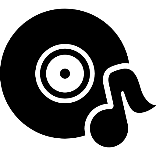 diseño de ilustración de icono de vector musical de disco de