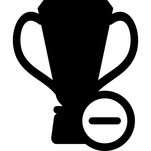 trofeo de fútbol con signo menos icono gratis