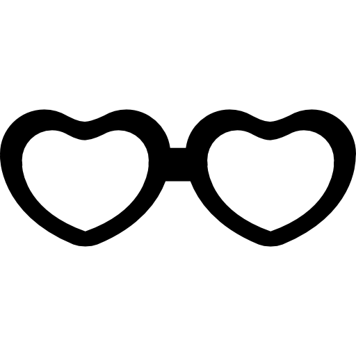 Óculos em forma de coração grátis ícone