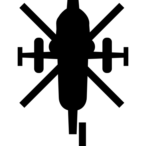 vue de dessous de l'hélicoptère de l'armée Icône gratuit