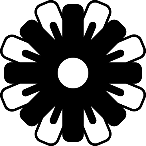 flor con variante de pétalos en blanco y negro icono gratis