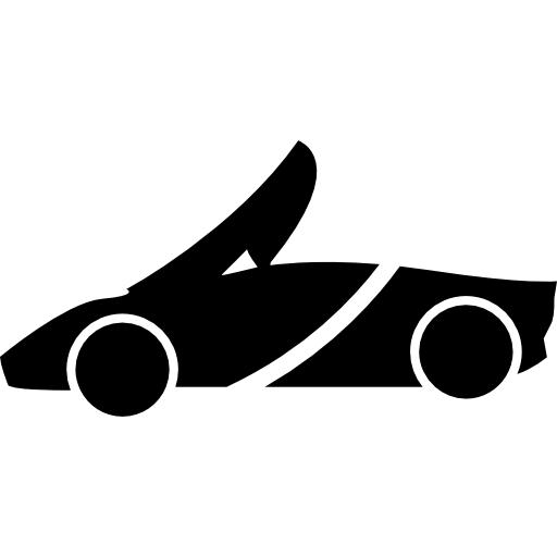 silhouette de voiture de sport de haut en bas Icône gratuit