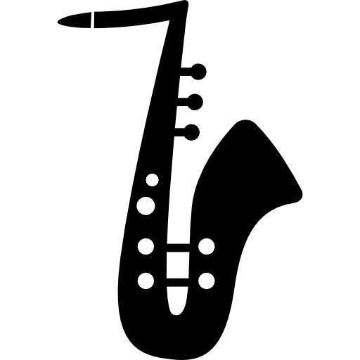saxophone avec détails blancs Icône gratuit